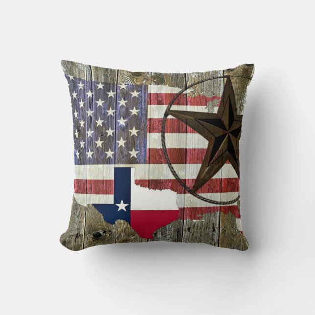 Texas Lone Star State Flag Map Cushion (Front)