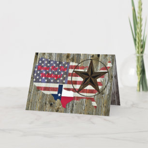 Texas Lone Star State Flag Map Holiday Card