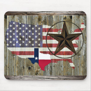 Texas Lone Star State Flag Map Mouse Pad