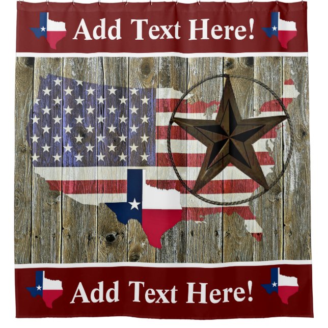 Texas Lone Star State Flag Map Shower Curtain (Front)