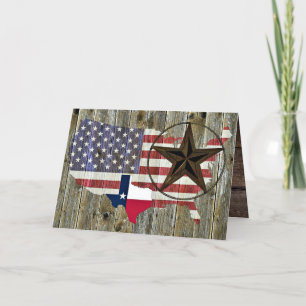 Texas Lone Star State Flag Map Thank You Card
