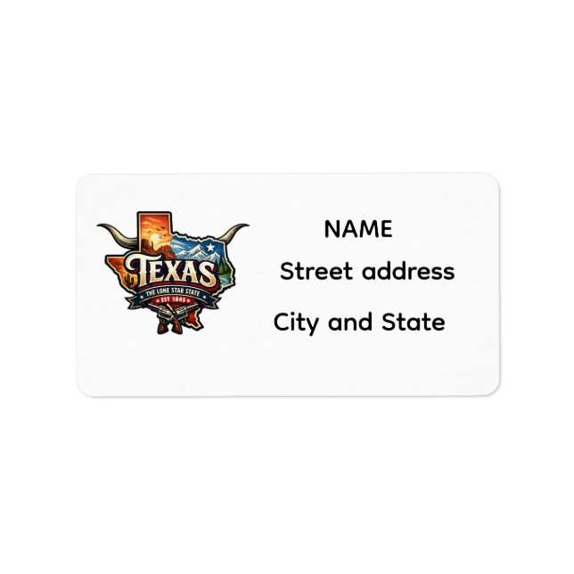 Texas Lone Star State Label (Front)