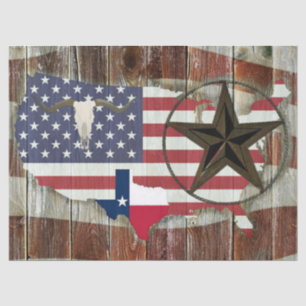 Texas Lone Star Texas Long Horn Tissue Paper