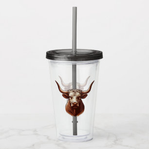 Texas Longhorn Acrylic Tumbler