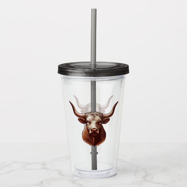 Texas Longhorn Acrylic Tumbler (Front)