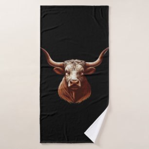 Texas longhorn bath towel