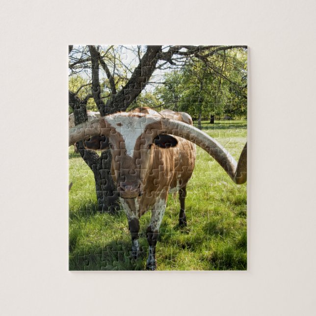 Texas Longhorn Bull Jigsaw Puzzle (Vertical)
