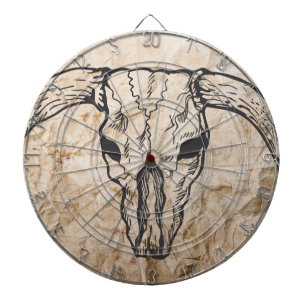 Texas Longhorn Bull Skull Dartboard