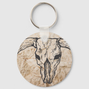 Texas Longhorn Bull Skull Key Ring