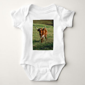 Texas Longhorn Cattle Cow Photo Rustic Baby Bodysuit