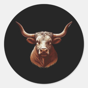 Texas Longhorn Classic Round Sticker