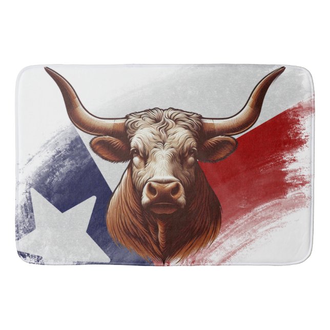 Texas longhorn cow bath mat (Front)