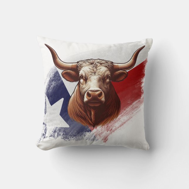 Texas longhorn cow cushion (Front)
