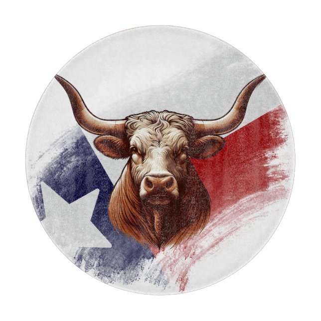 Texas longhorn cow cutting board (Front)