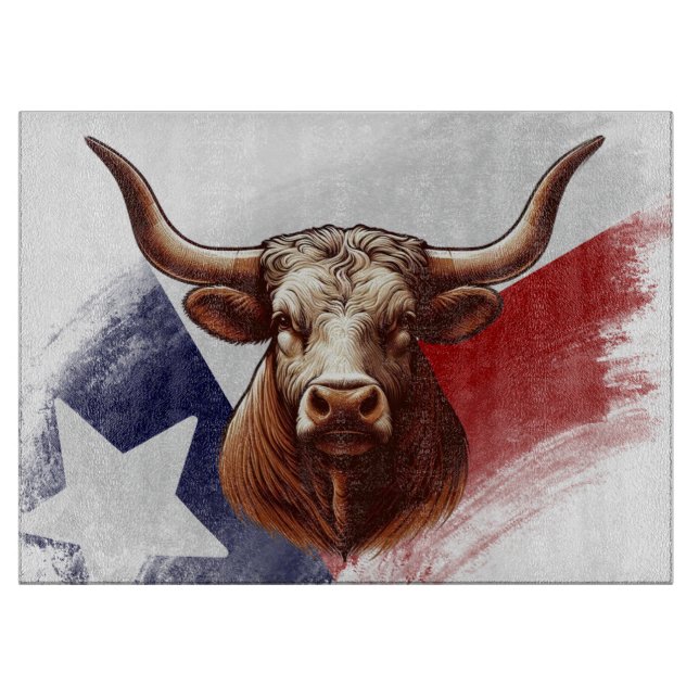 Texas longhorn cow cutting board (Front)
