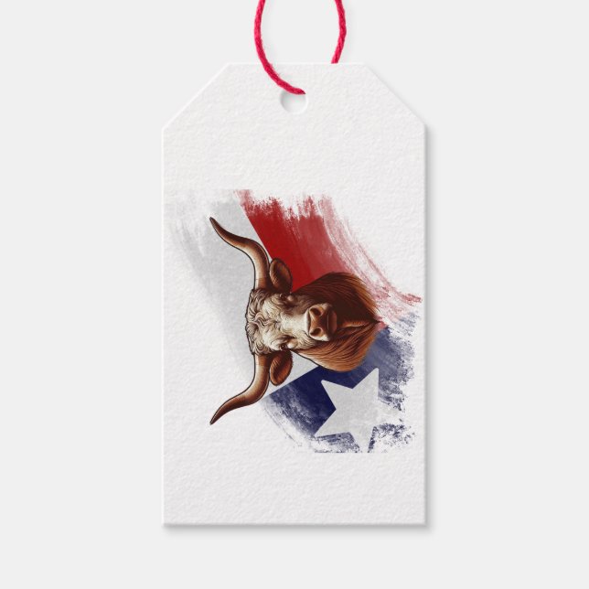 Texas longhorn cow gift tags (Front)