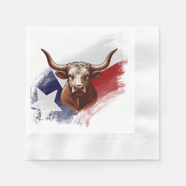 Texas longhorn cow napkin (Front)