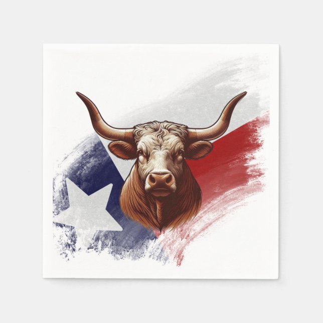 Texas longhorn cow napkin (Front)