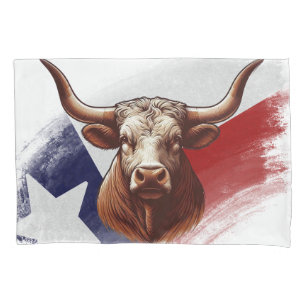 Texas longhorn cow pillowcase