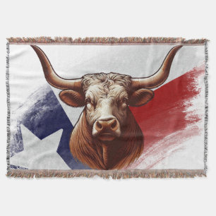 Texas longhorn cow throw blanket