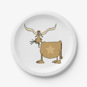 Texas Longhorn Cow with Star Paper Plate