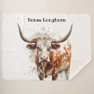 Texas longhorn, customisable   sherpa blanket