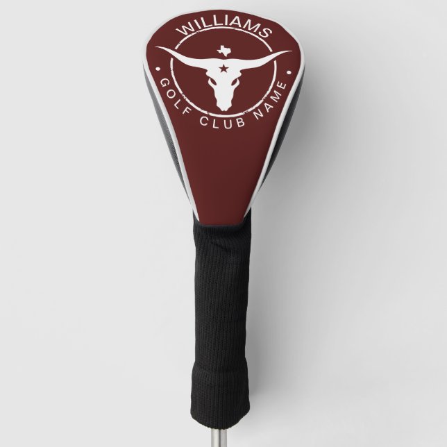 Texas Longhorn Golf Club Player Name Head Cover (Front)
