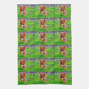 Texas Longhorn Kitchen Towel