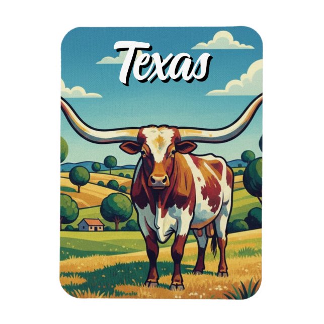 Texas longhorn magnet (Vertical)
