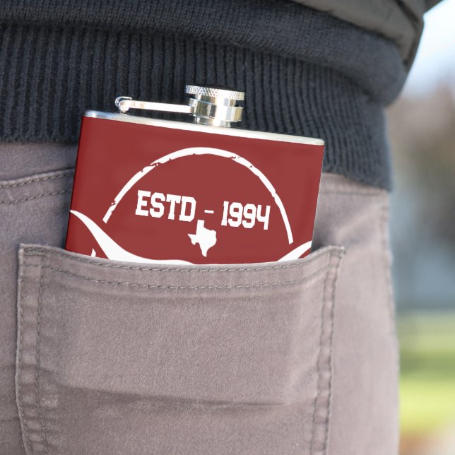  Texas Longhorn Monogram Initials  Hip Flask (In Situ)