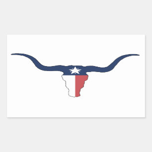 Texas Longhorn Rectangular Sticker
