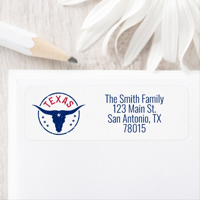 Texas Longhorn Return Address Label (Insitu)