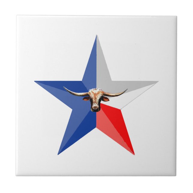 Texas Longhorn The Symbol of-Power multiple produc Ceramic Tile (Front)