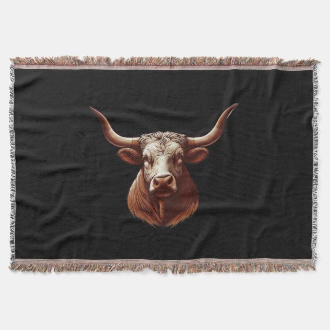Texas Longhorn Throw Blanket (Front)