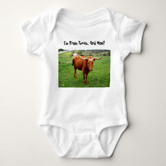 Texas Longhorn With Funny Texas Saying Baby Bodysuit