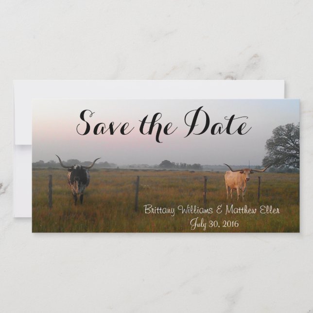 Texas Longhorns Save the Date card (Front)