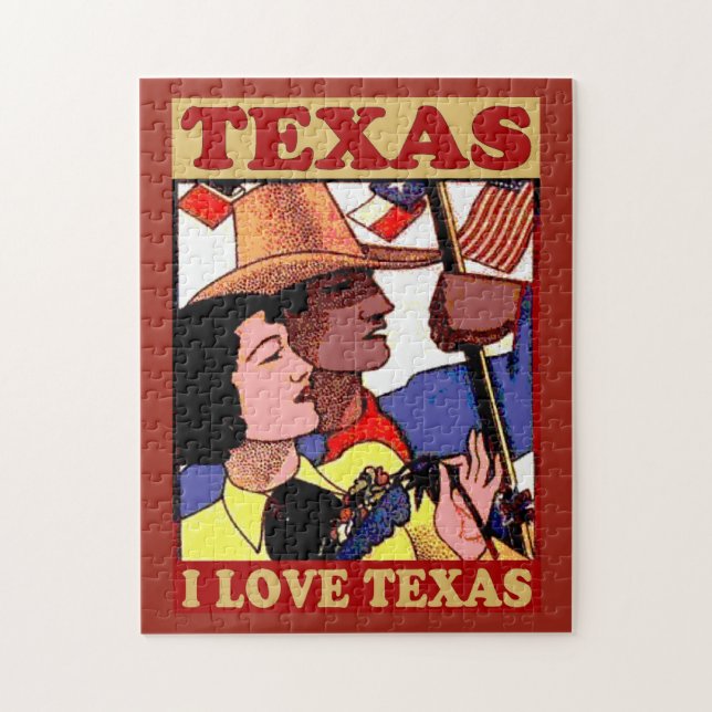Texas love and Flags Jigsaw Puzzle (Vertical)