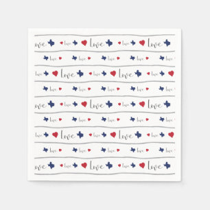 Texas Love and Hearts Pattern Napkin