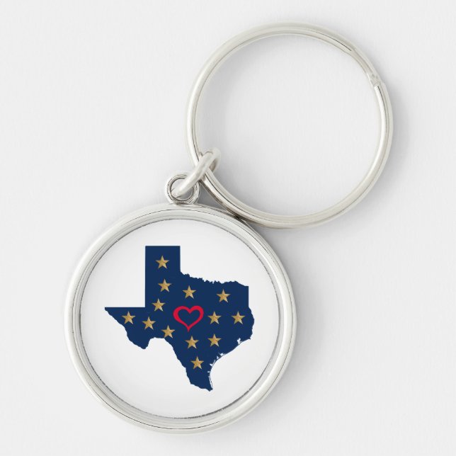 Texas Love and Shining Stars in the Lone Star Stat Key Ring (Front)