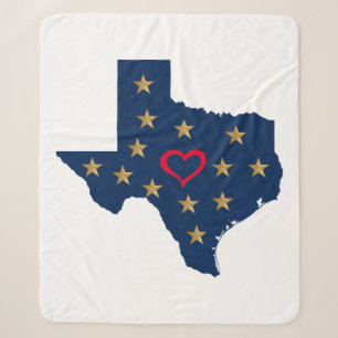 Texas Love and Shining Stars in the Lone Star Stat Sherpa Blanket