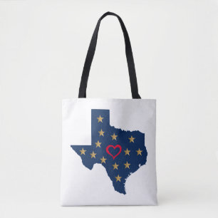 Texas Love and Shining Stars in the Lone Star Stat Tote Bag