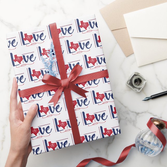 Texas Love - Hearts & Dots Wrapping Paper (Creator Uploaded)