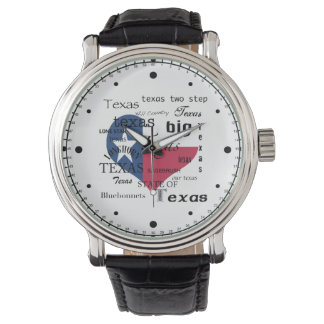 Texas Love-Word cloud+Heart Shaped Flag Watch