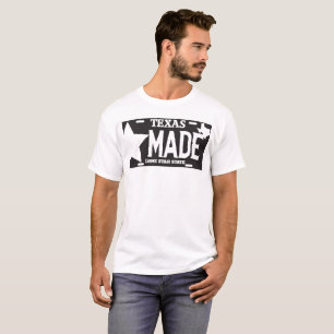 Texas Made Lone Star License Plate-Black T-Shirt