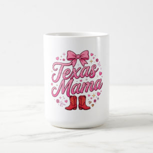 Texas Mama Coquette Bow Shirt - Pink Bow Texas Mam Coffee Mug