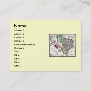Texas Map and State Flag Business Card