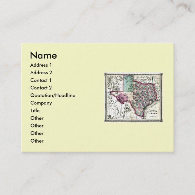 Texas Map and State Flag Business Card (Front)