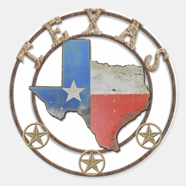 Texas Map Barn Art  Classic Round Sticker (Front)