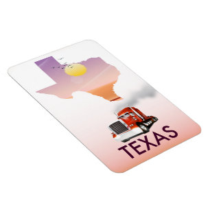 Texas Map Big Rig Magnet