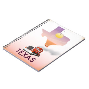 Texas Map Big Rig Notebook